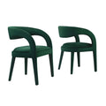 Pinnacle Performance Velvet Dining Chair Set of 2 - Green