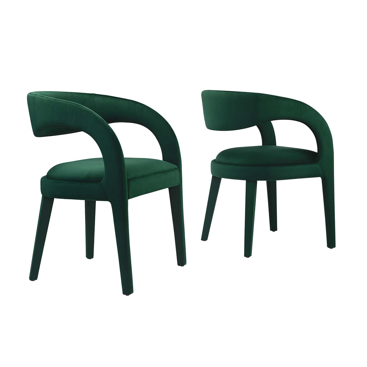 Pinnacle Performance Velvet Dining Chair Set of 2 - Green