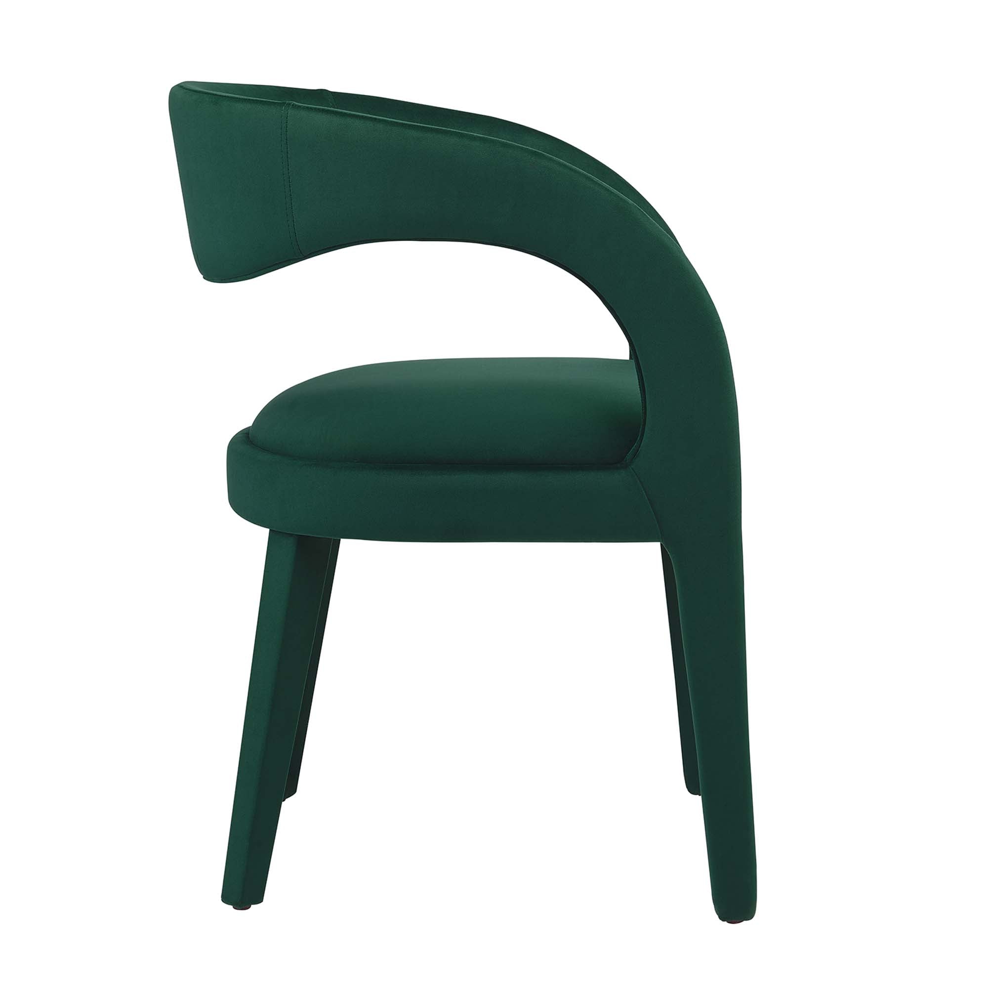 Pinnacle Performance Velvet Dining Chair Set of 2 - Green