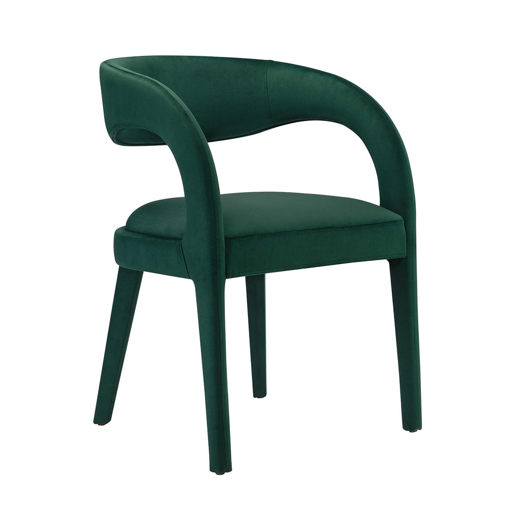 Pinnacle Performance Velvet Dining Chair Set of 2 - Green