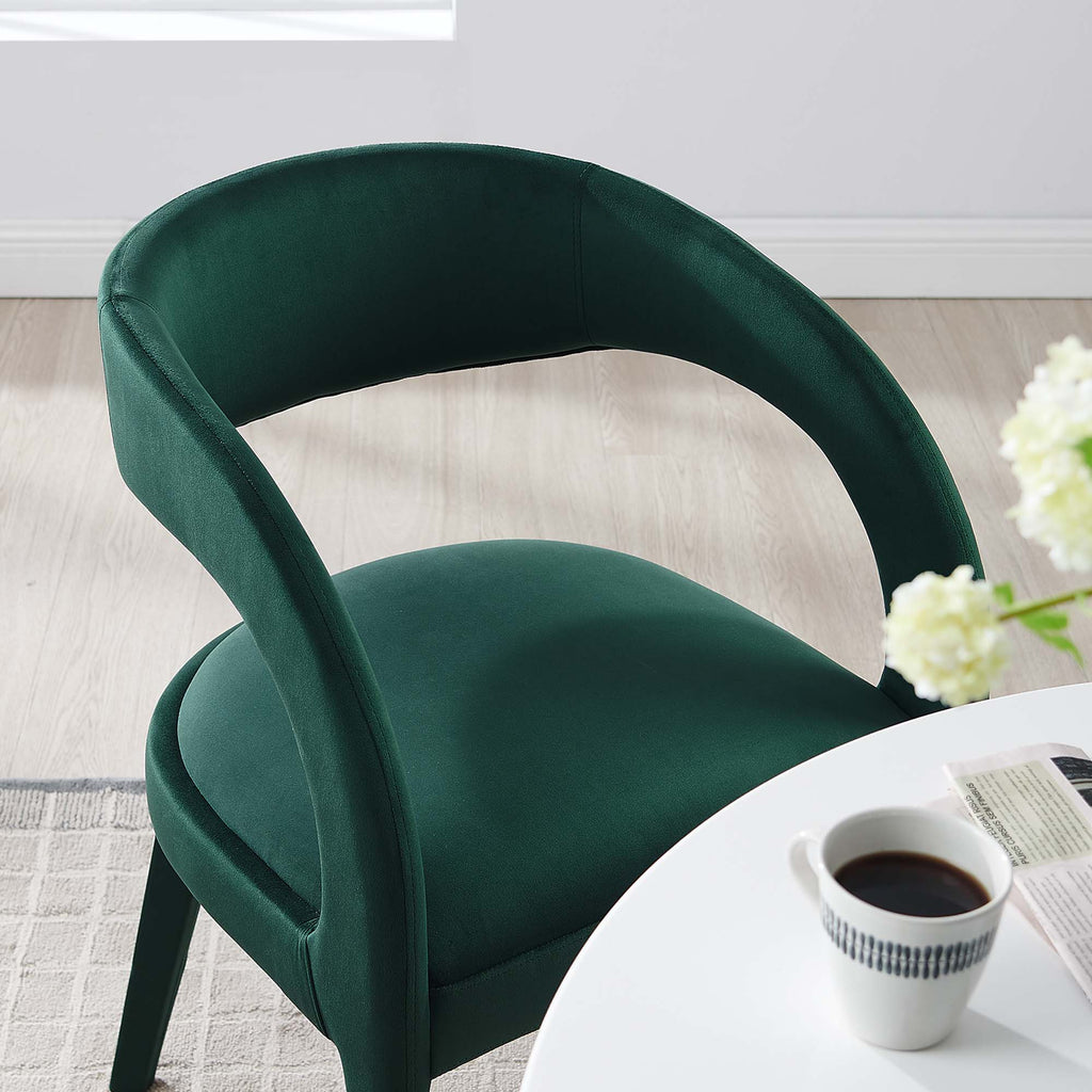 Pinnacle Performance Velvet Dining Chair Set of 2 - Green