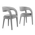 Pinnacle Performance Velvet Dining Chair Set of 2 - Gray