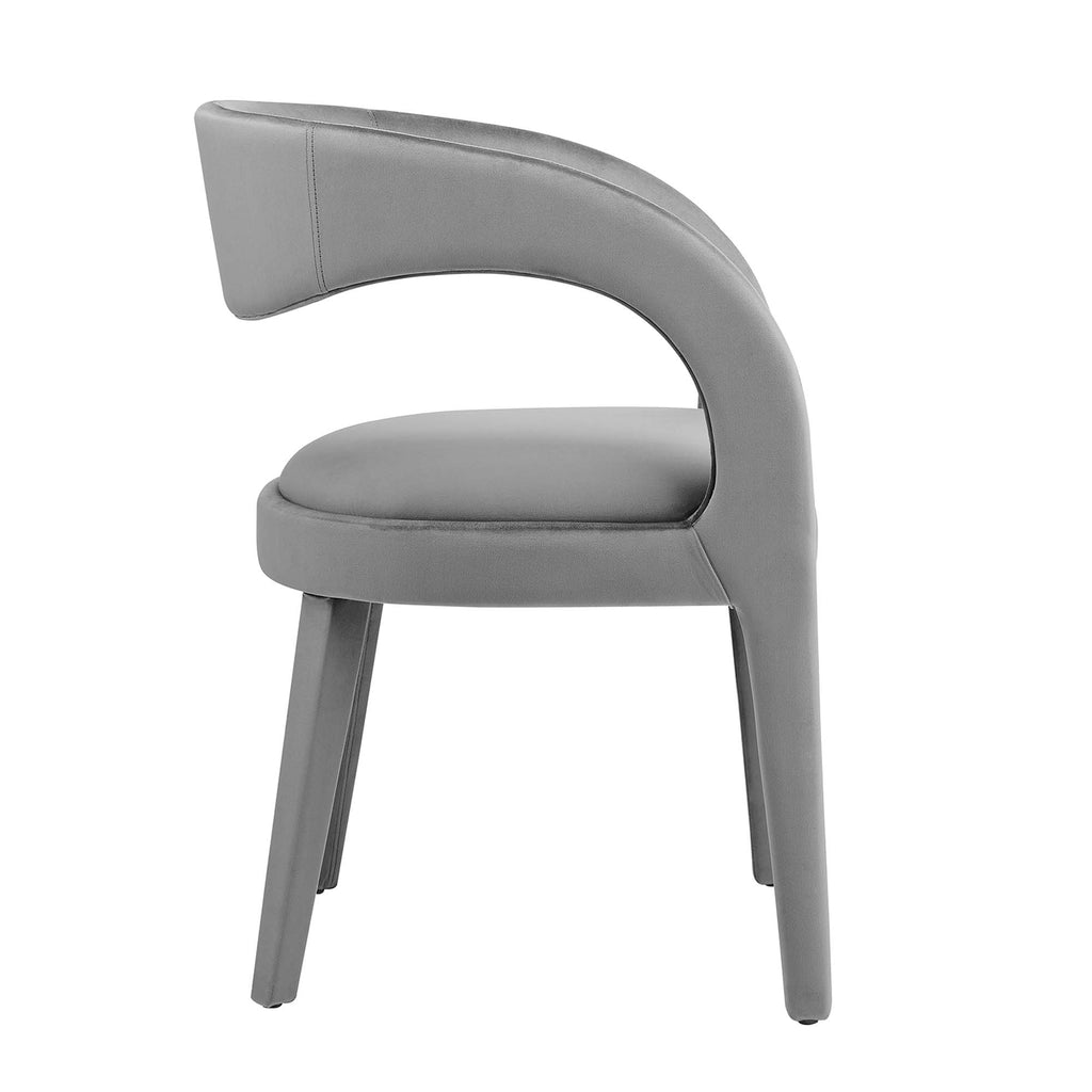 Pinnacle Performance Velvet Dining Chair Set of 2 - Gray