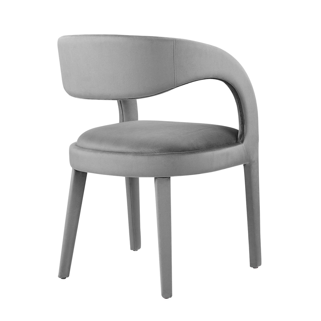 Pinnacle Performance Velvet Dining Chair Set of 2 - Gray
