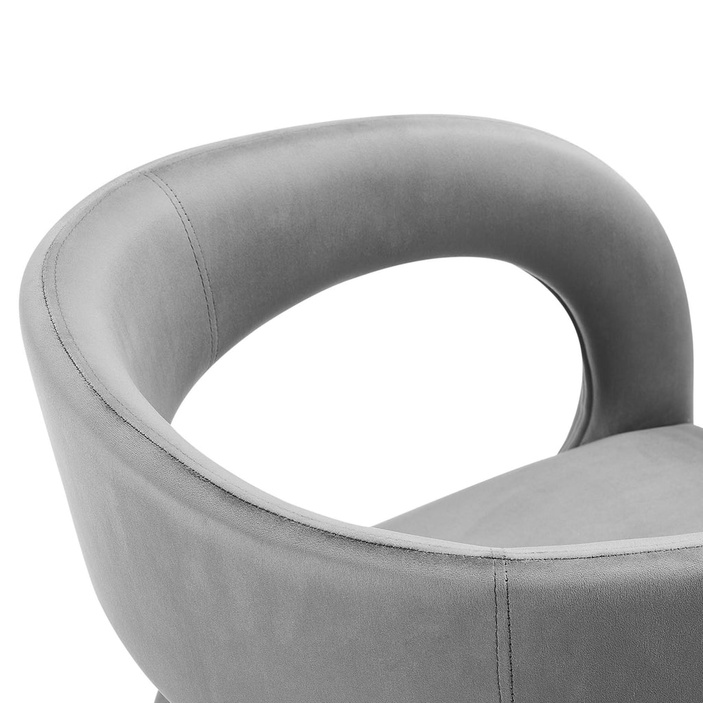 Pinnacle Performance Velvet Dining Chair Set of 2 - Gray