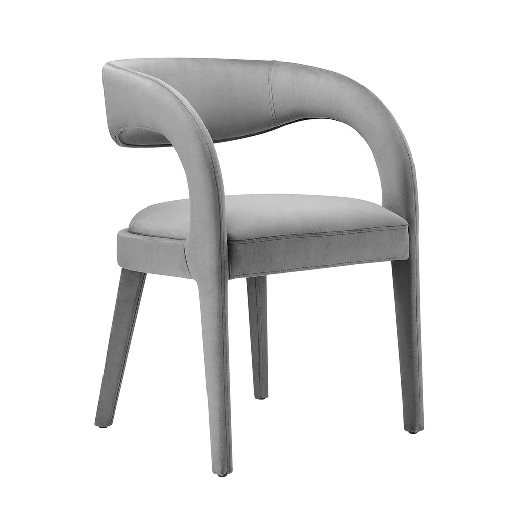 Pinnacle Performance Velvet Dining Chair Set of 2 - Gray