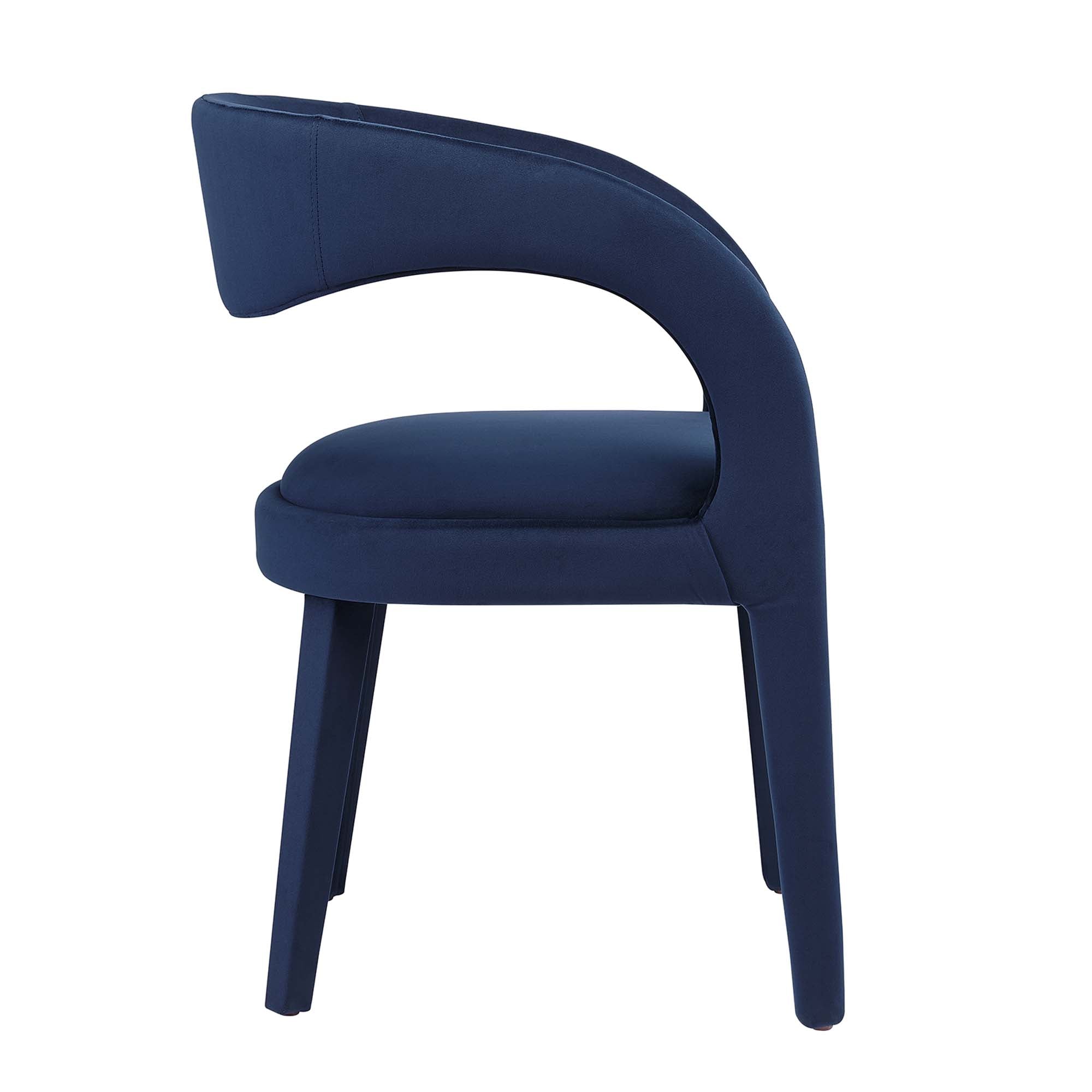 Pinnacle Performance Velvet Dining Chair Set of 2 - Midnight Blue