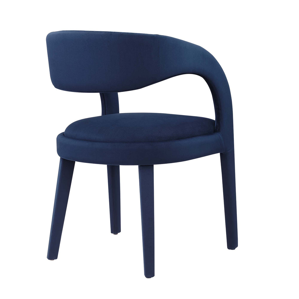 Pinnacle Performance Velvet Dining Chair Set of 2 - Midnight Blue