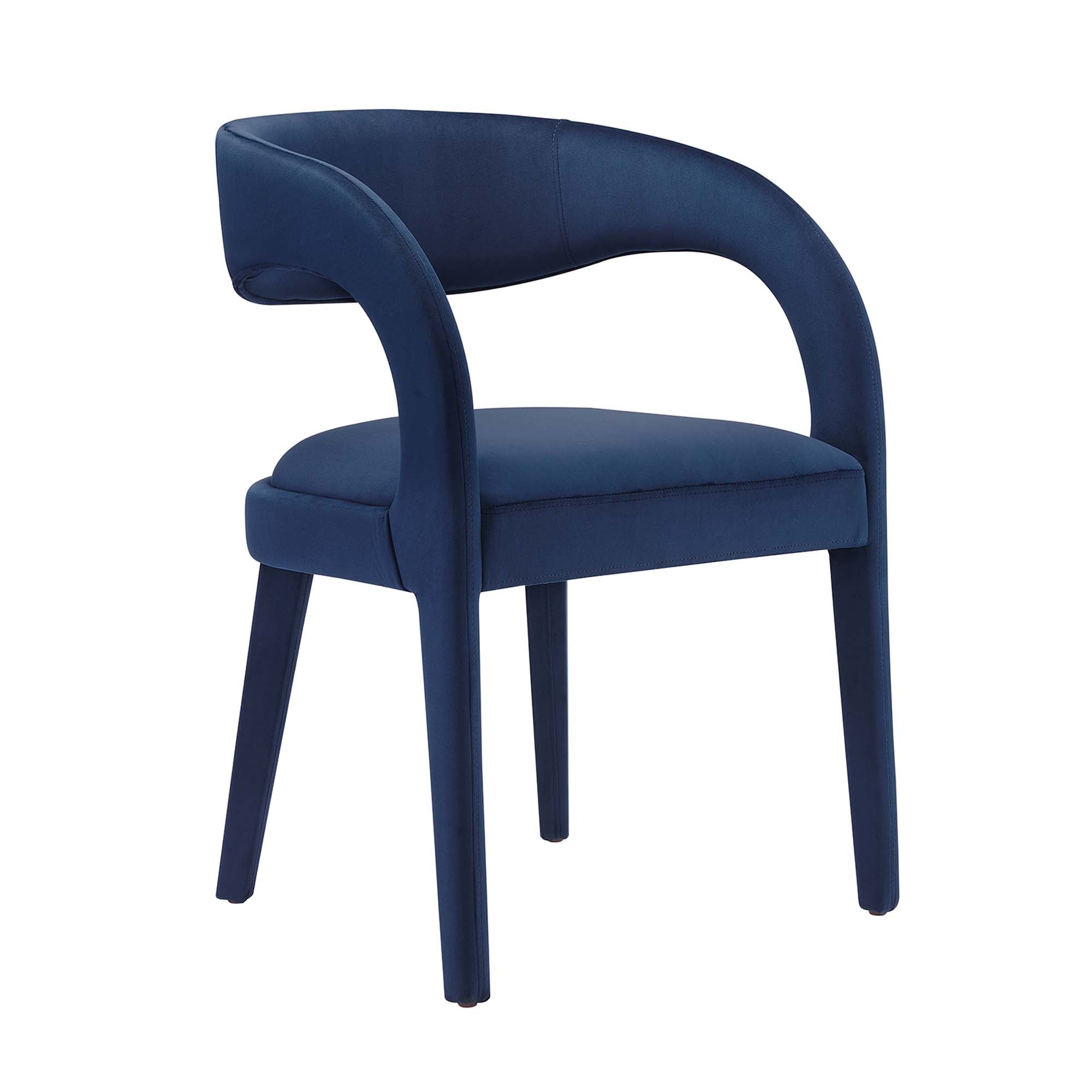 Pinnacle Performance Velvet Dining Chair Set of 2 - Midnight Blue