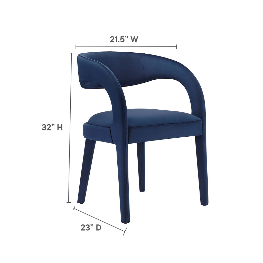 Pinnacle Performance Velvet Dining Chair Set of 2 - Midnight Blue