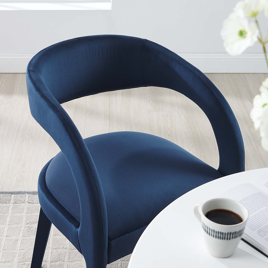 Pinnacle Performance Velvet Dining Chair Set of 2 - Midnight Blue