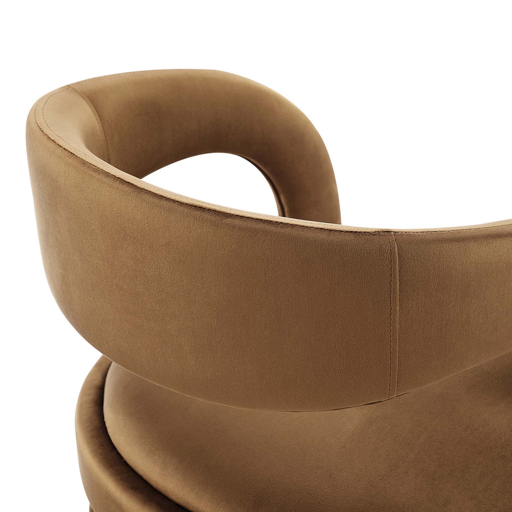 Pinnacle Performance Velvet Counter Stool Set of 2 - Brown Gold