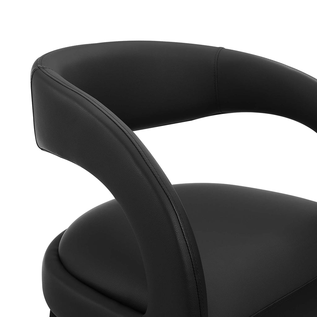 Pinnacle Vegan Leather Bar Stool Set of 2 - Black Black
