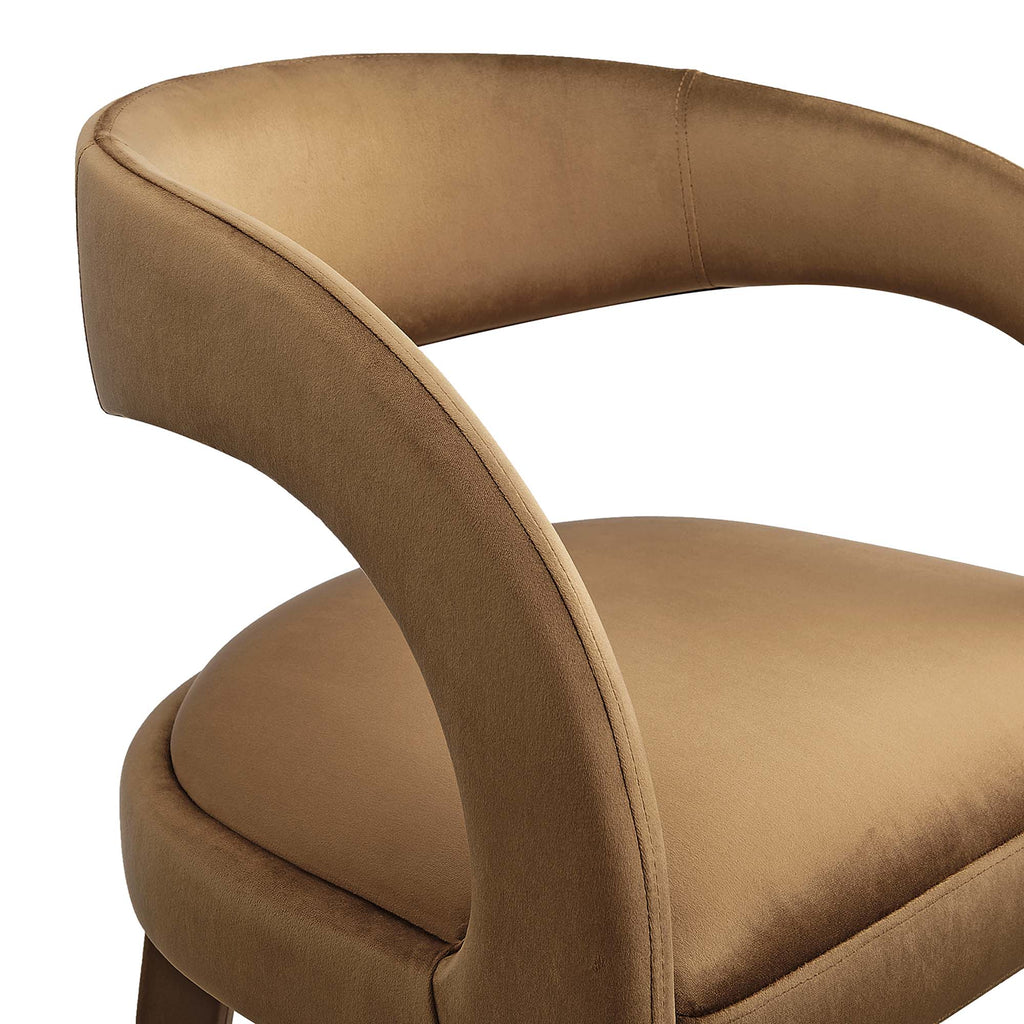 Pinnacle Performance Velvet Bar Stool Set of 2 - Brown Gold