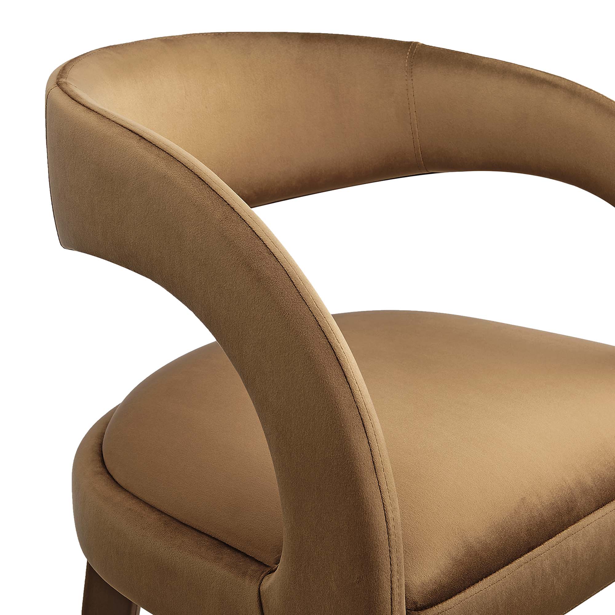 Pinnacle Performance Velvet Bar Stool Set of 2 - Brown Gold