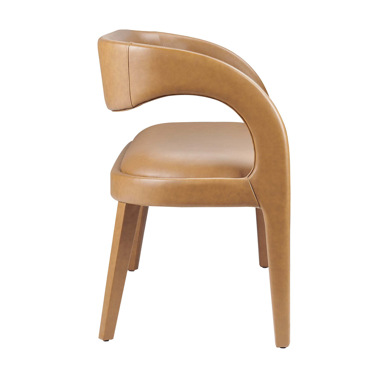 Pinnacle Vegan Leather Accent Bench - Tan