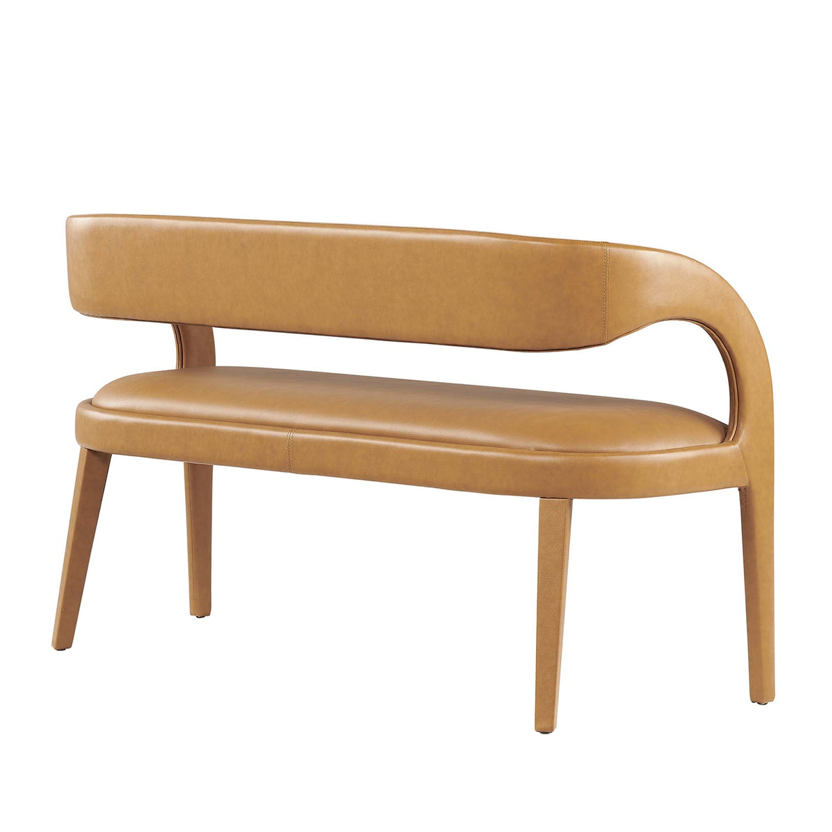 Pinnacle Vegan Leather Accent Bench - Tan