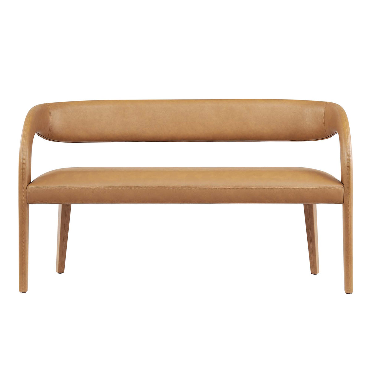 Pinnacle Vegan Leather Accent Bench - Tan