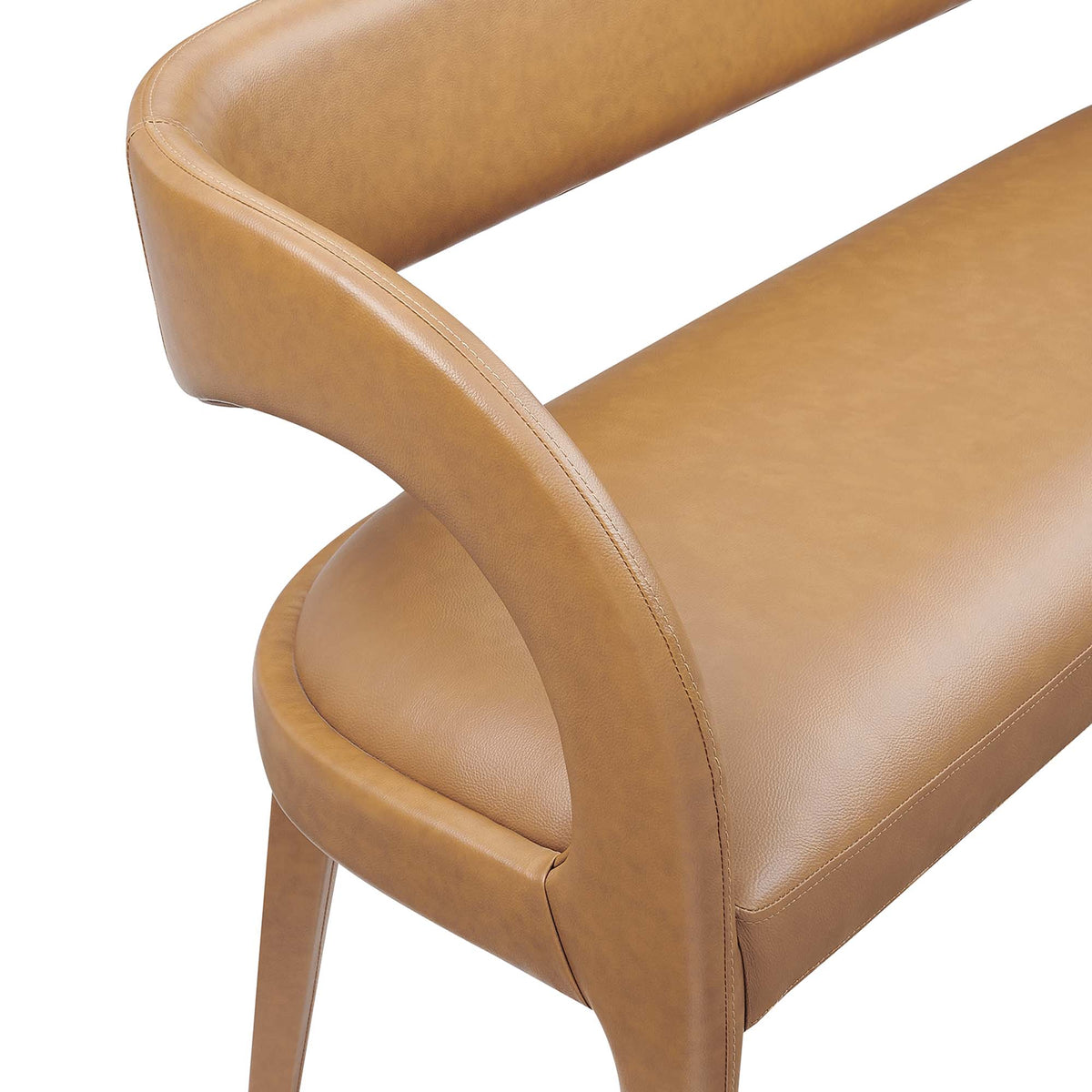 Pinnacle Vegan Leather Accent Bench - Tan