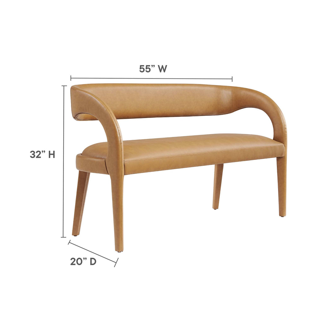 Pinnacle Vegan Leather Accent Bench - Tan