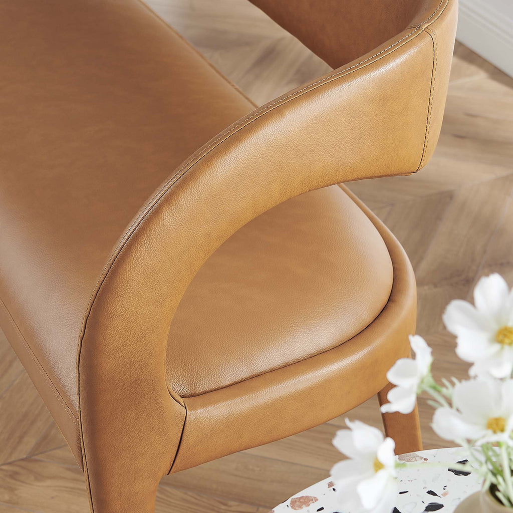 Pinnacle Vegan Leather Accent Bench - Tan