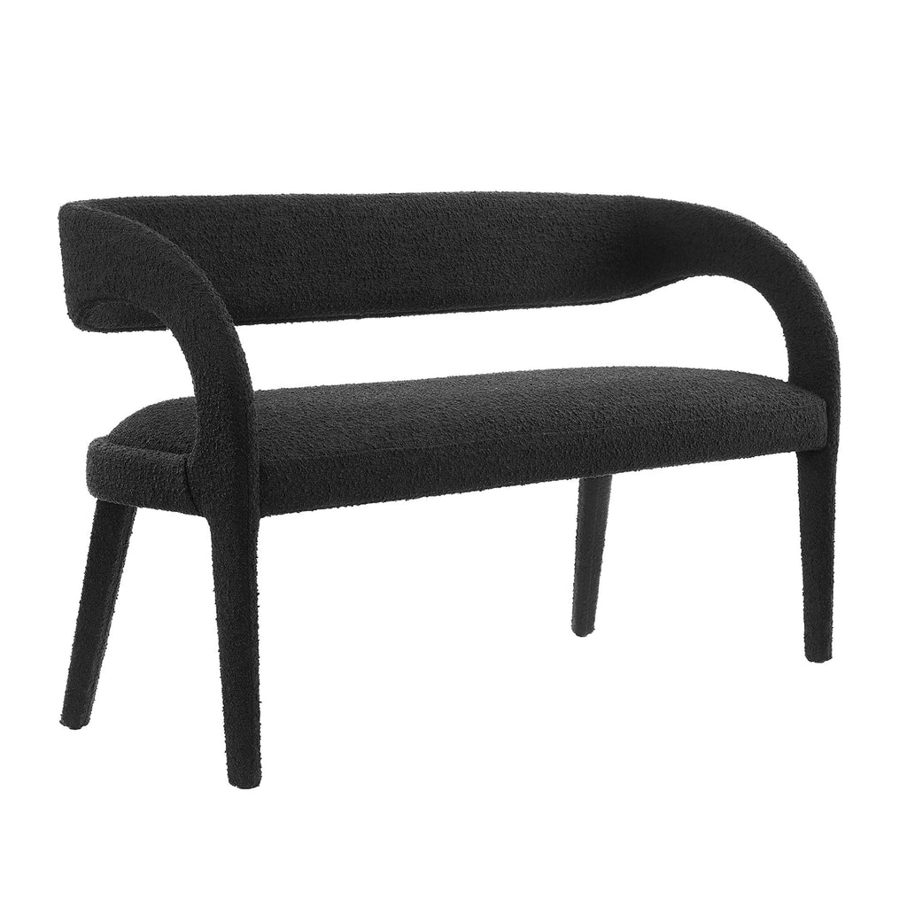 Pinnacle Boucle Fabric Accent Bench - Black