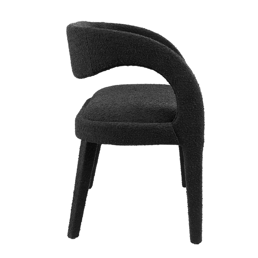 Pinnacle Boucle Fabric Accent Bench - Black