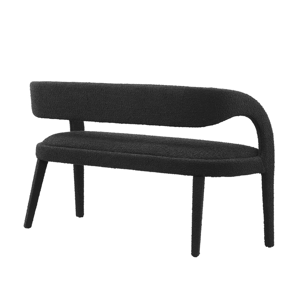 Pinnacle Boucle Fabric Accent Bench - Black