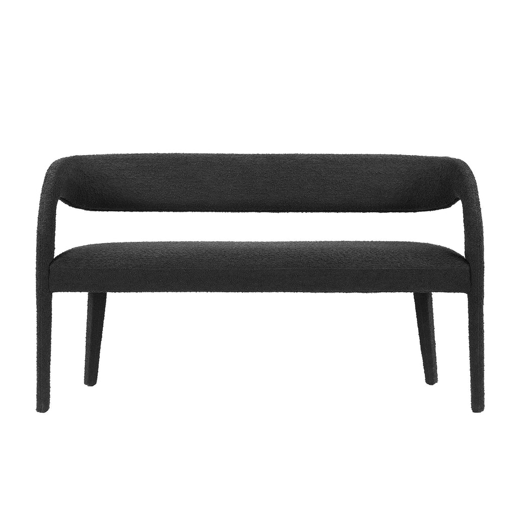 Pinnacle Boucle Fabric Accent Bench - Black