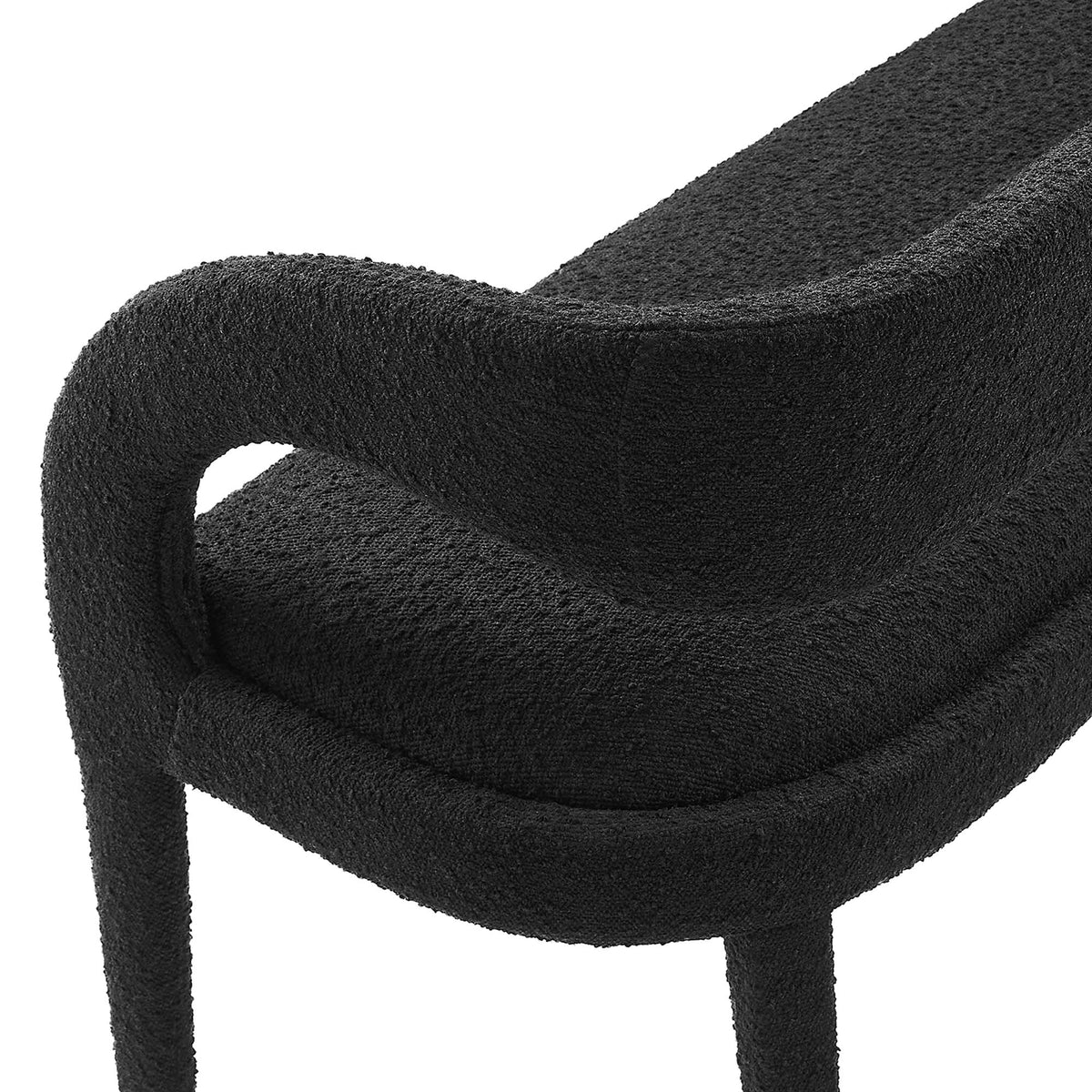 Pinnacle Boucle Fabric Accent Bench - Black