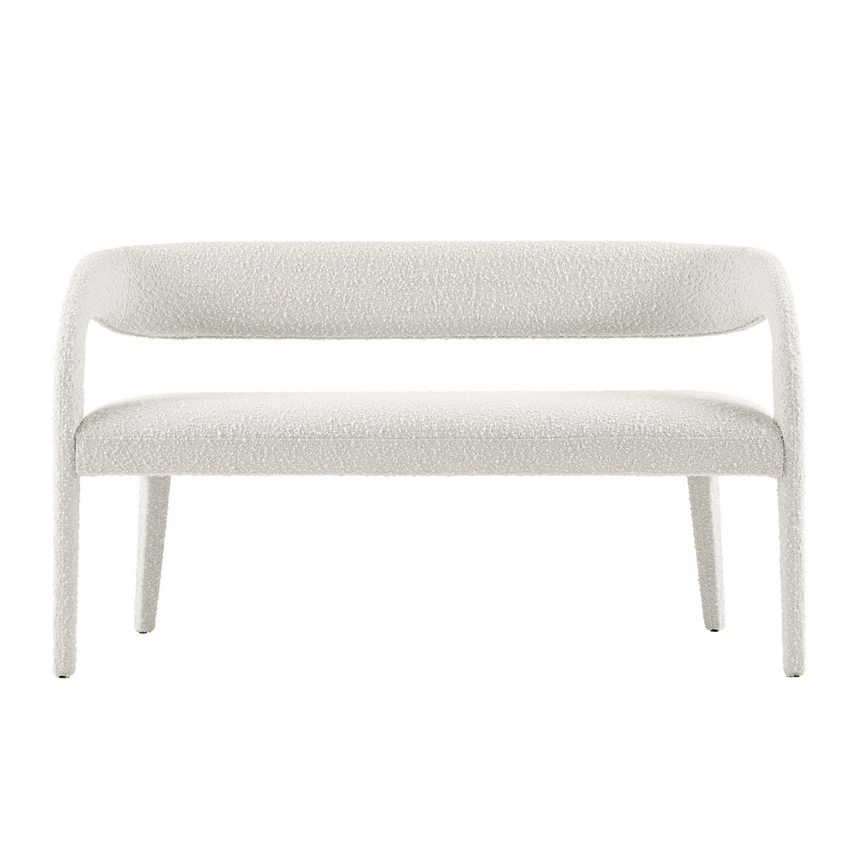 Pinnacle Boucle Fabric Accent Bench - Ivory