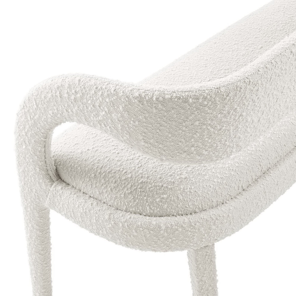 Pinnacle Boucle Fabric Accent Bench - Ivory