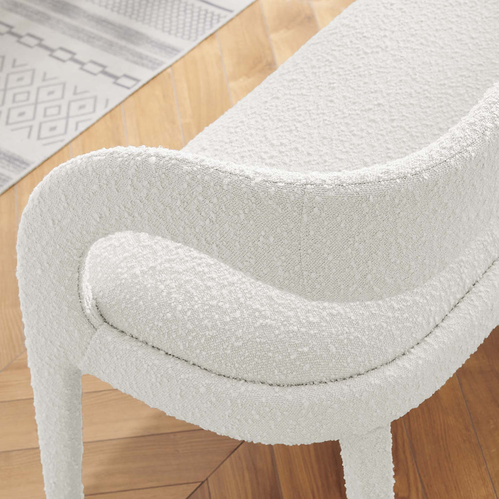 Pinnacle Boucle Fabric Accent Bench - Ivory