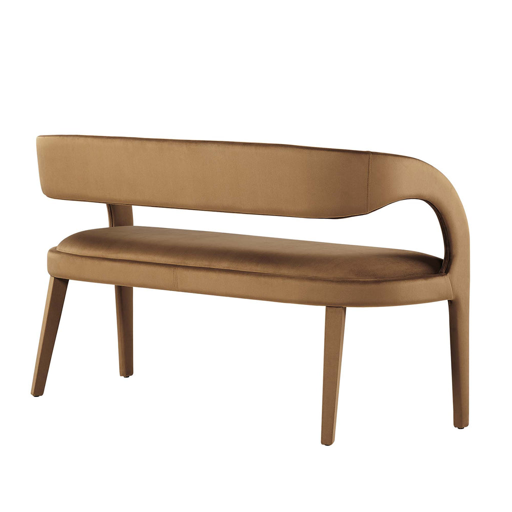 Pinnacle Performance Velvet Accent Bench - Brown