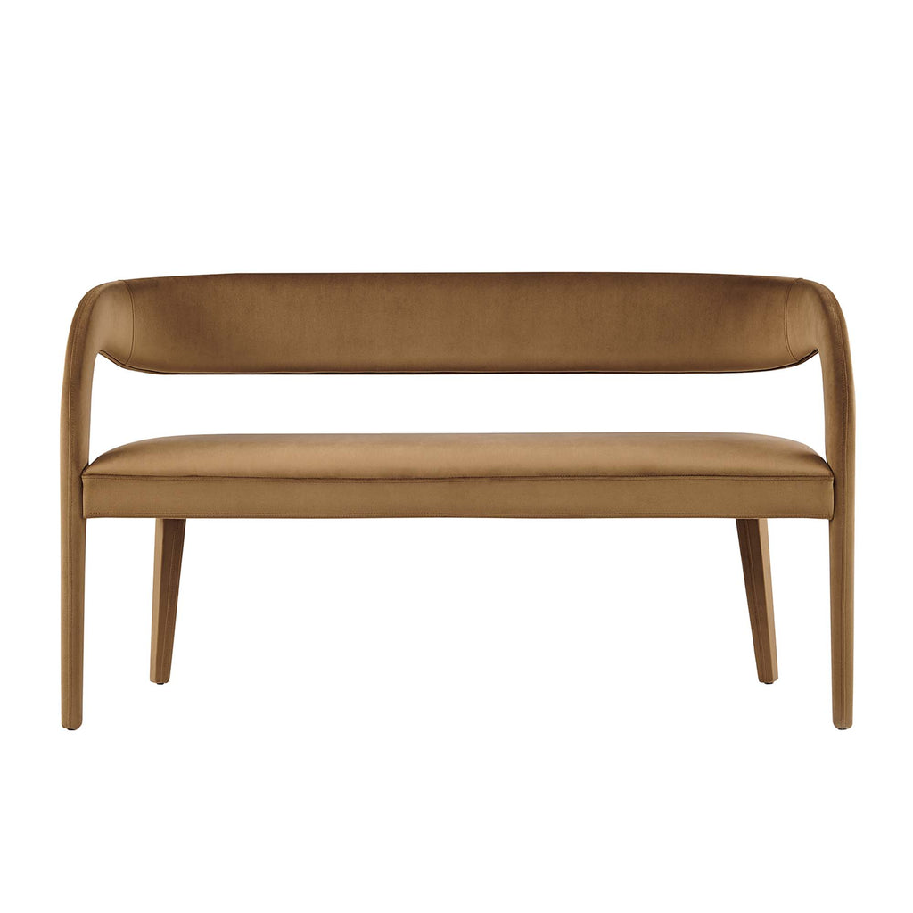 Pinnacle Performance Velvet Accent Bench - Brown