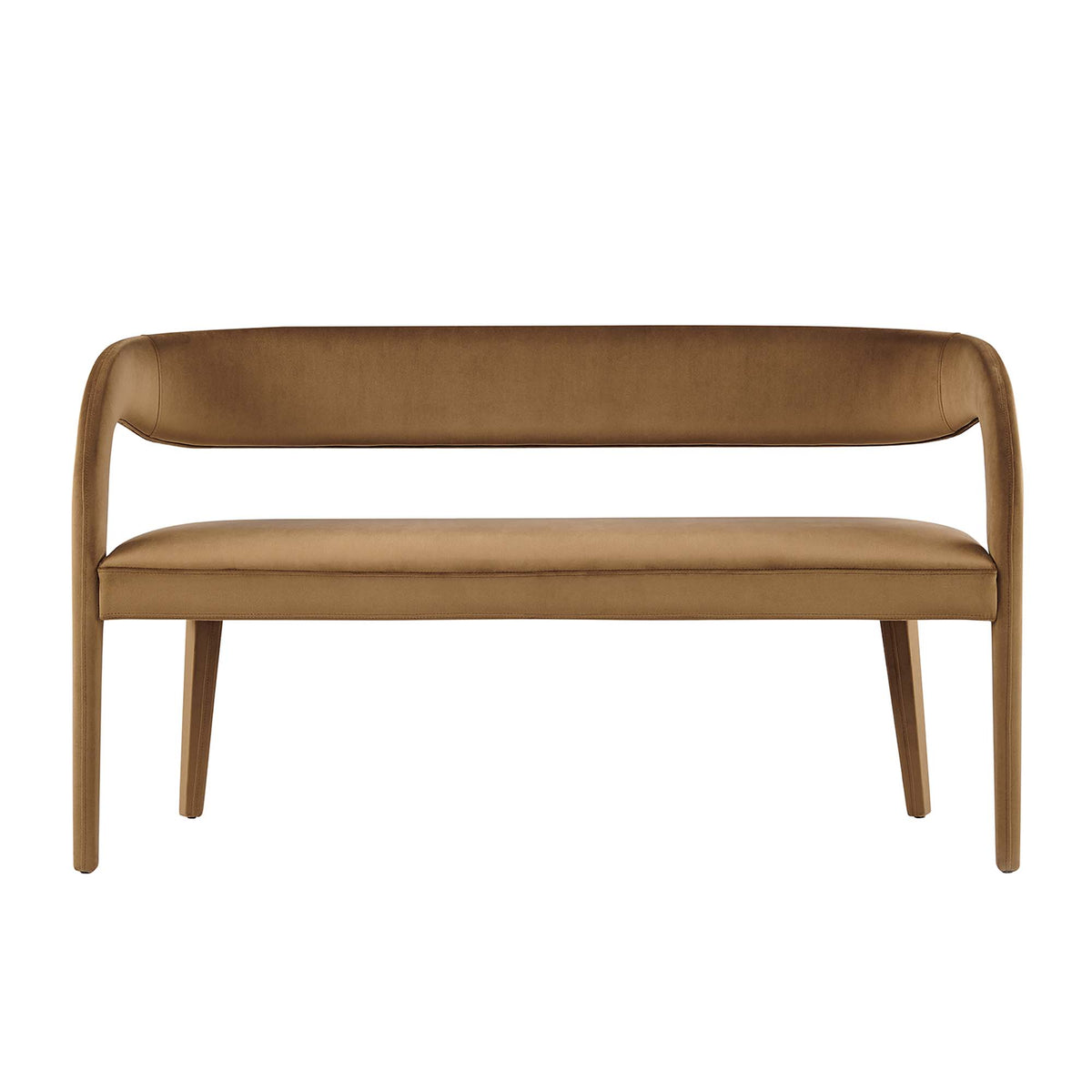 Pinnacle Performance Velvet Accent Bench - Brown