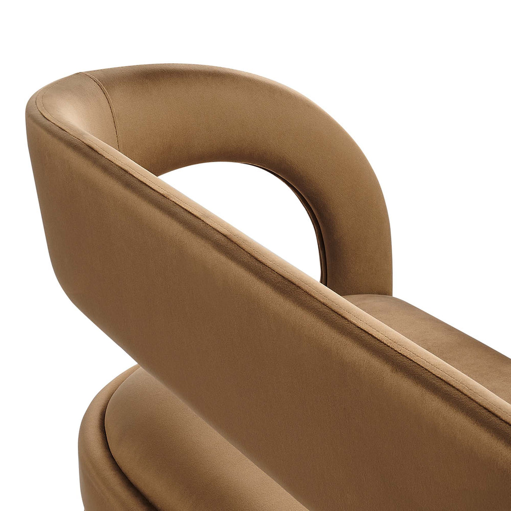 Pinnacle Performance Velvet Accent Bench - Brown