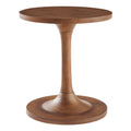 Lina Round Wood Side Table - Walnut