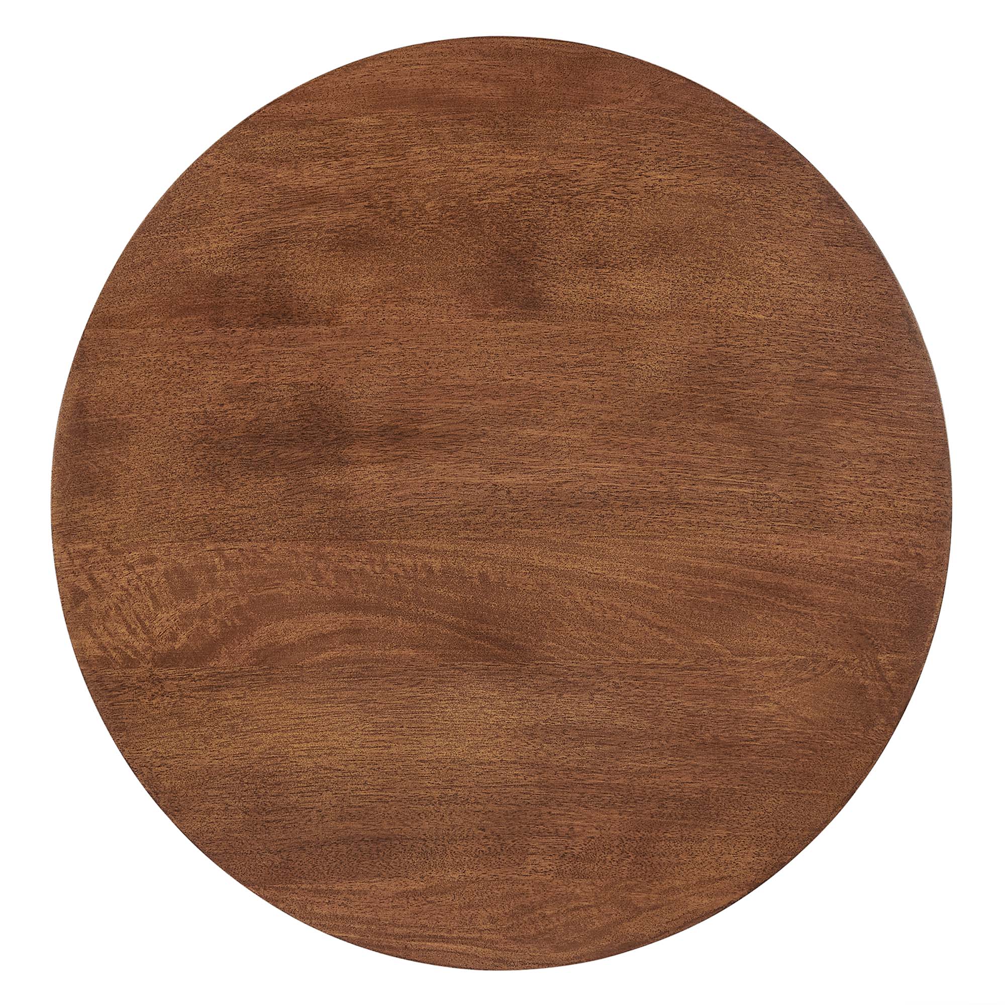 Lina Round Wood Side Table - Walnut