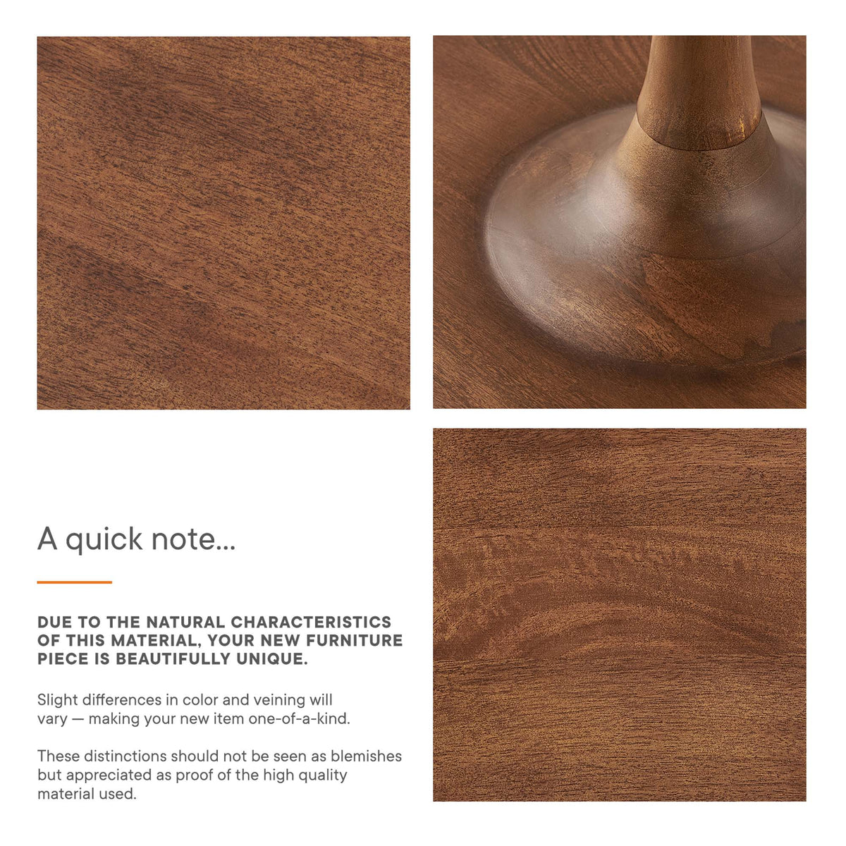 Lina Round Wood Side Table - Walnut