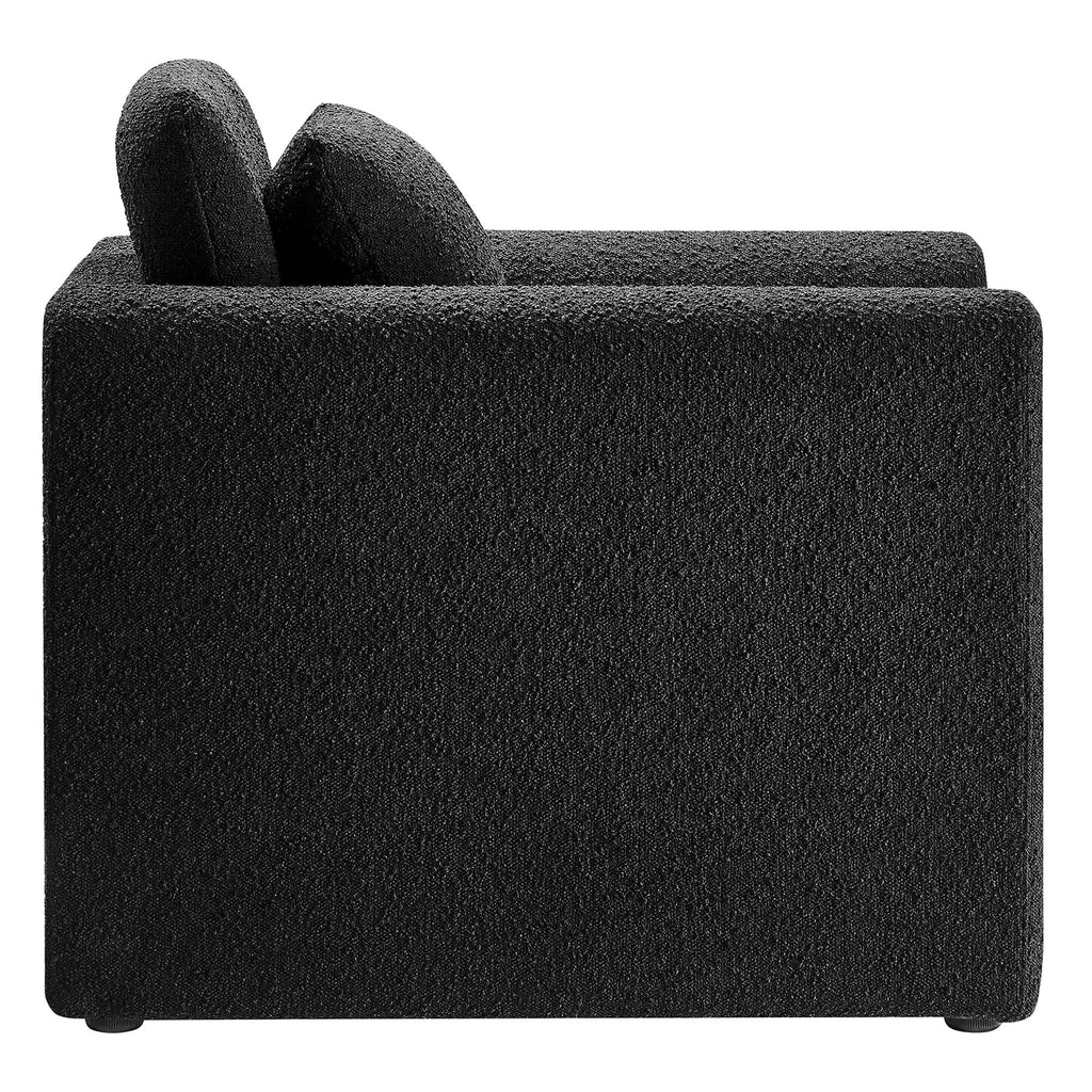 Waverly Boucle Upholstered Armchair - Black