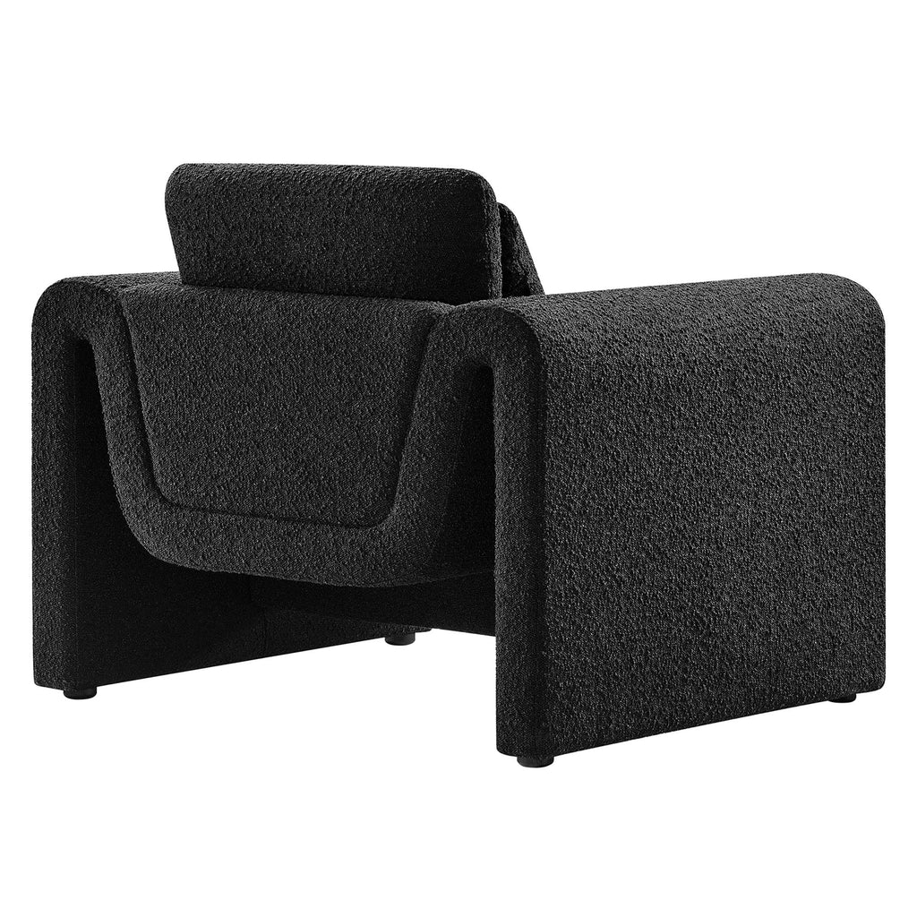 Waverly Boucle Upholstered Armchair - Black