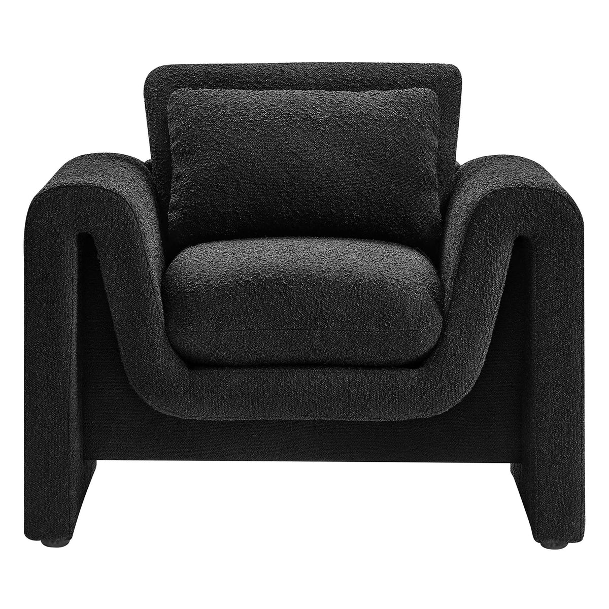 Waverly Boucle Upholstered Armchair - Black