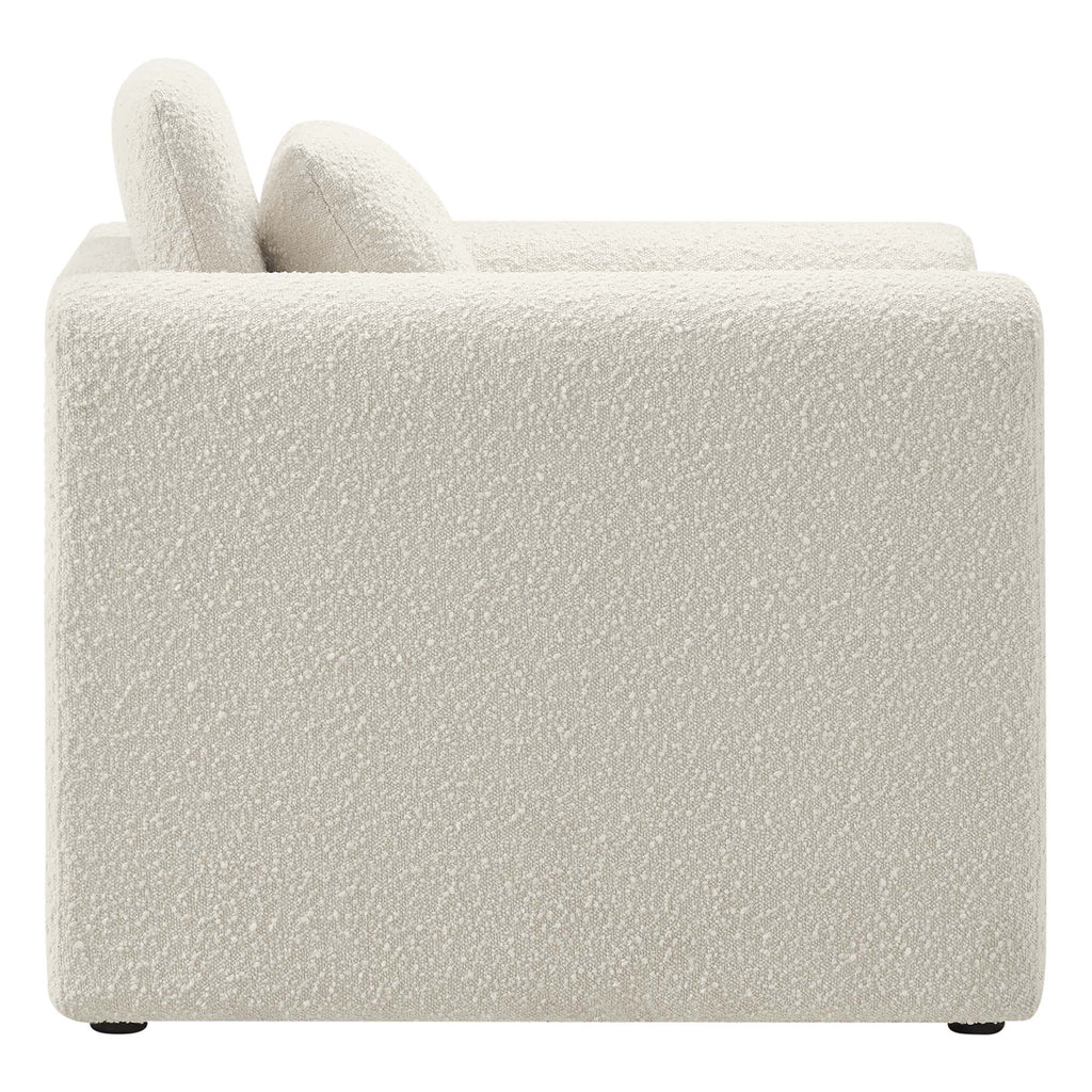 Waverly Boucle Upholstered Armchair - Ivory