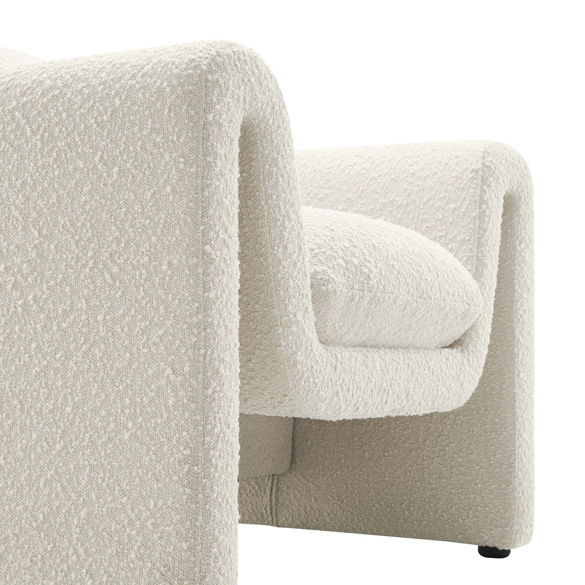 Waverly Boucle Upholstered Armchair - Ivory