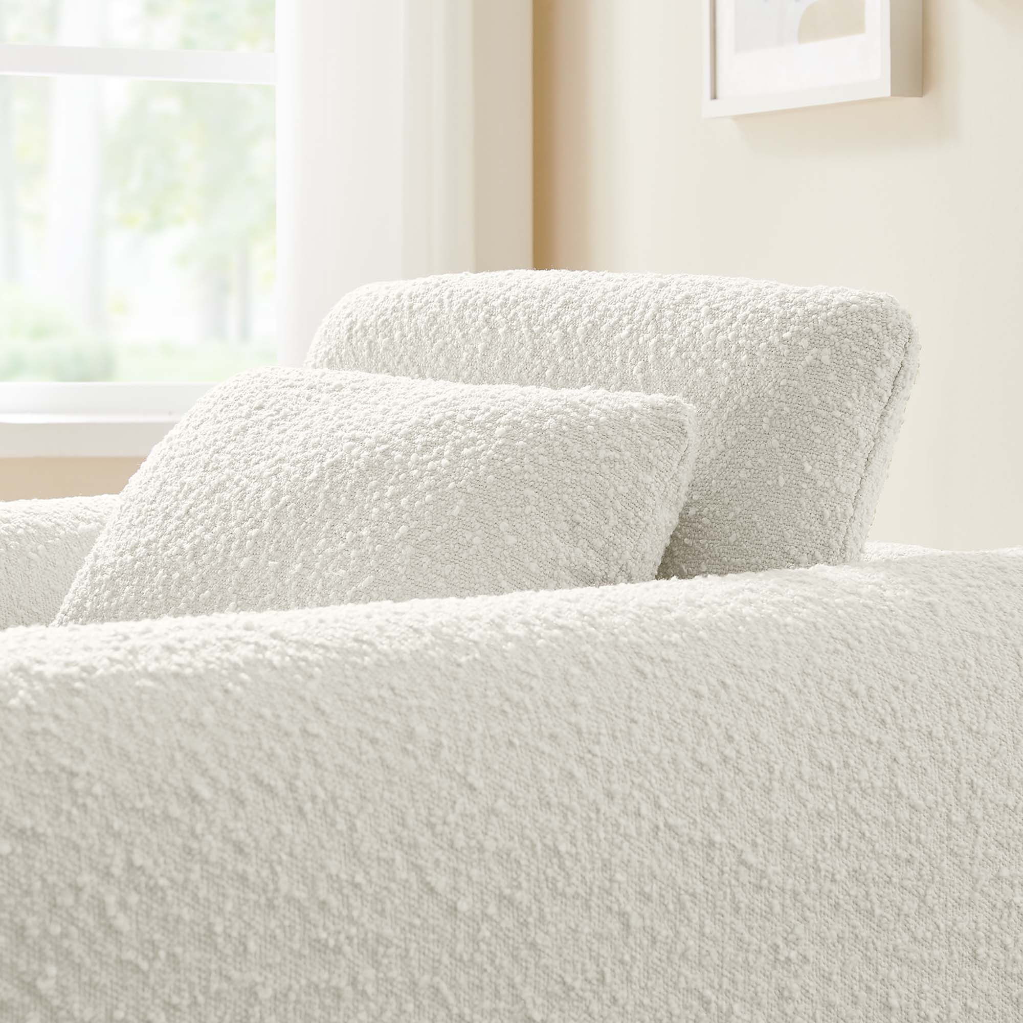 Waverly Boucle Upholstered Armchair - Ivory