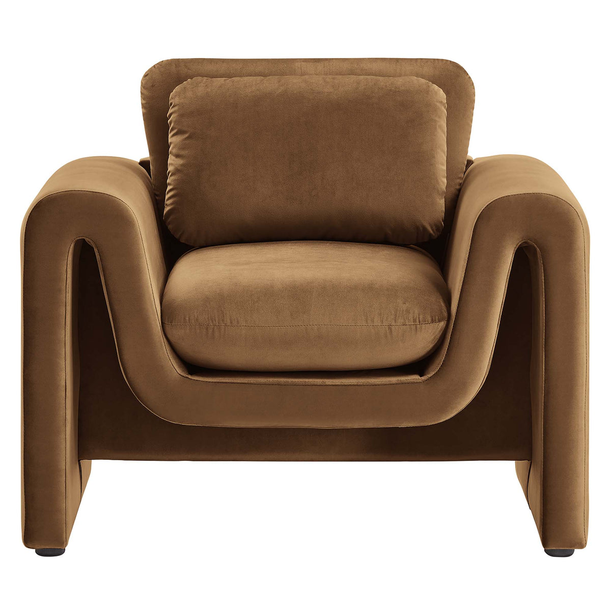 Waverly Performance Velvet Armchair - Brown