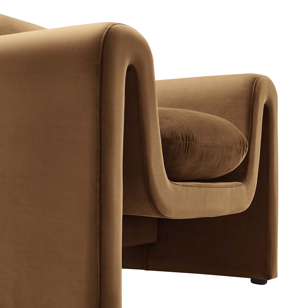 Waverly Performance Velvet Armchair - Brown