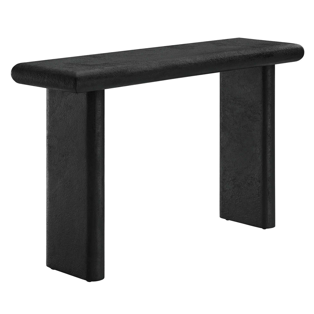 Relic Concrete Textured Console Table - Black