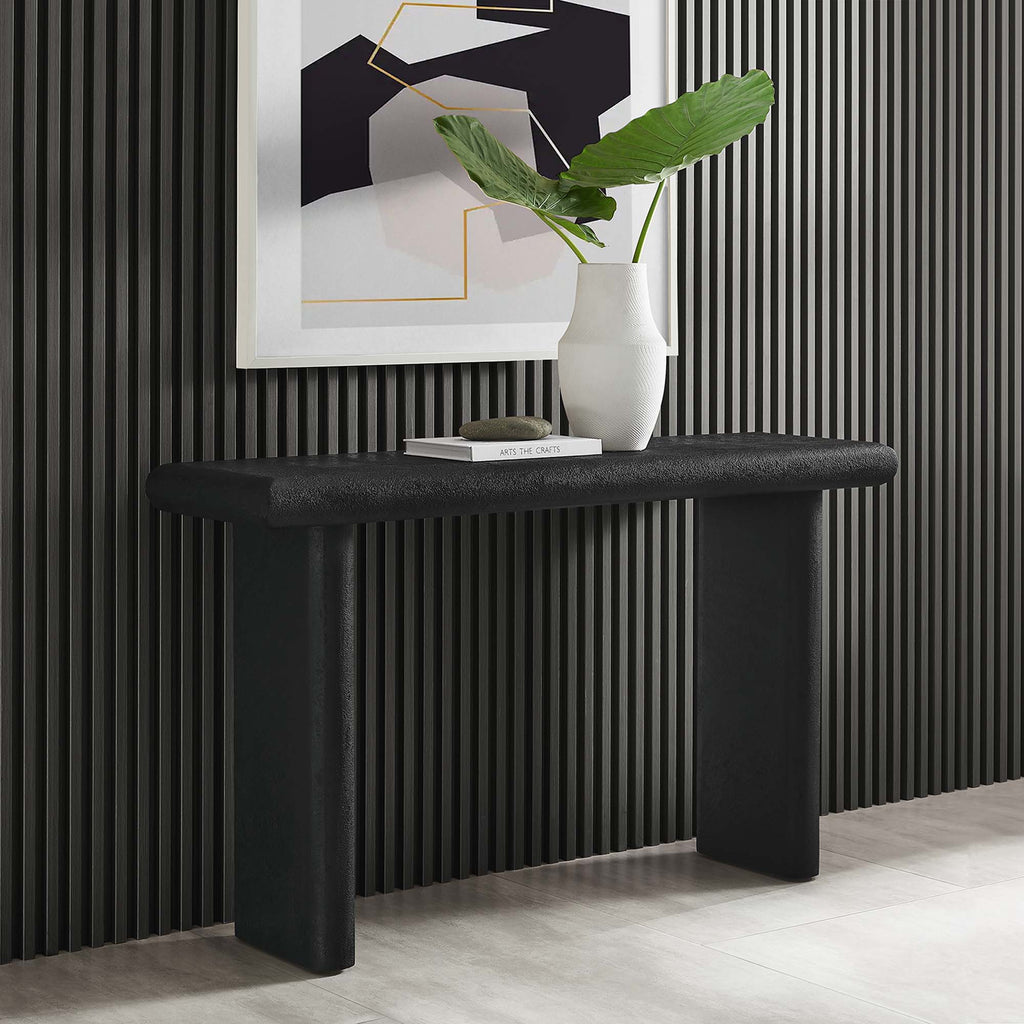 Relic Concrete Textured Console Table - Black